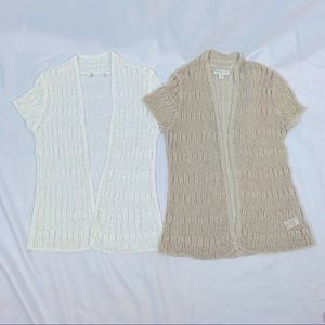 2 Cardigans looped lace